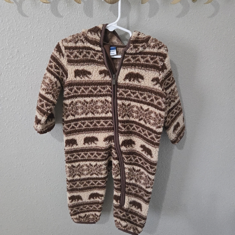 Cozy Brown Patterned Baby Bodysuit
